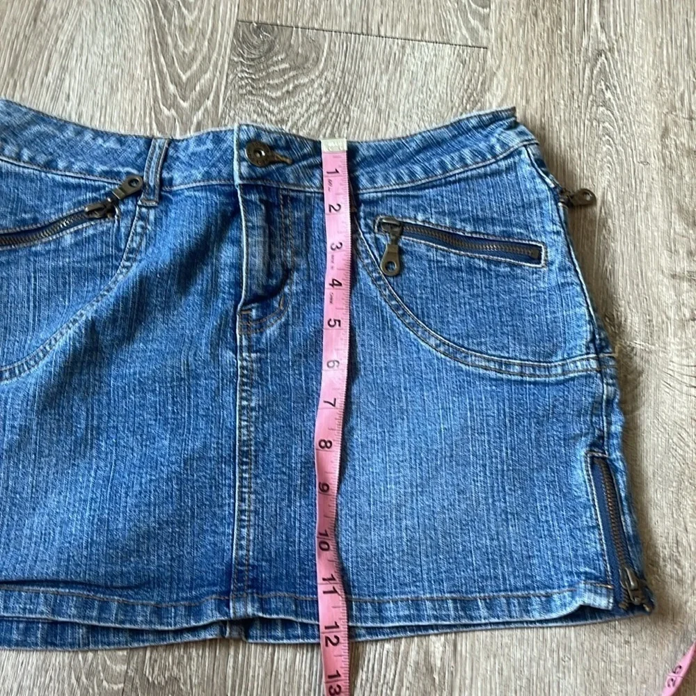 Vintage Y2K  boom boom Denim Mini Skirt with Zipper Accents size medium
